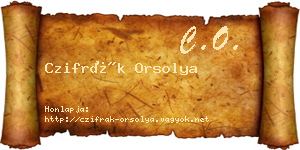 Czifrák Orsolya névjegykártya